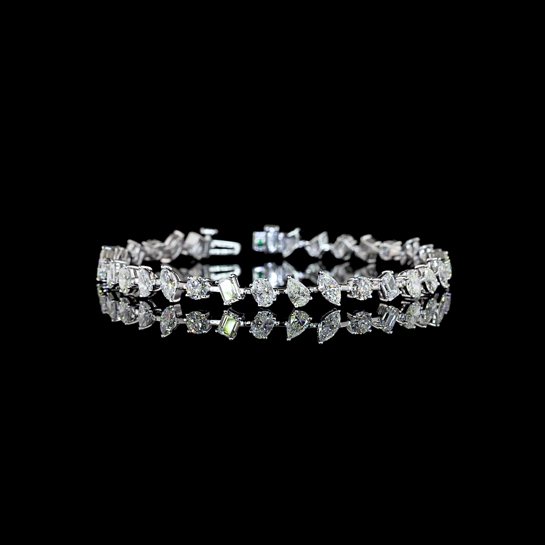 White gold Diamond Station Bracelet · 7.17 ct