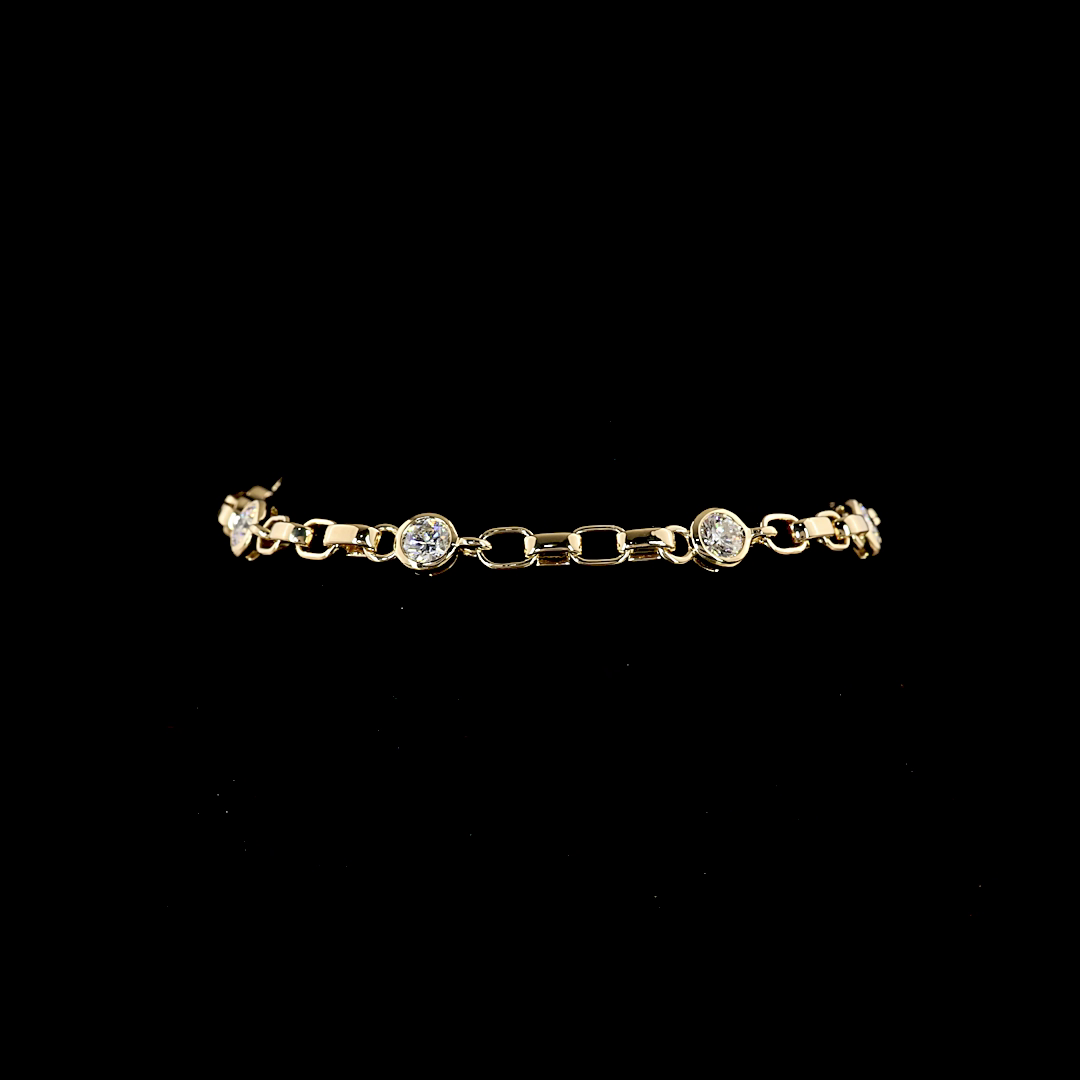Yellow gold Diamond Station Bracelet · 2.09 ct