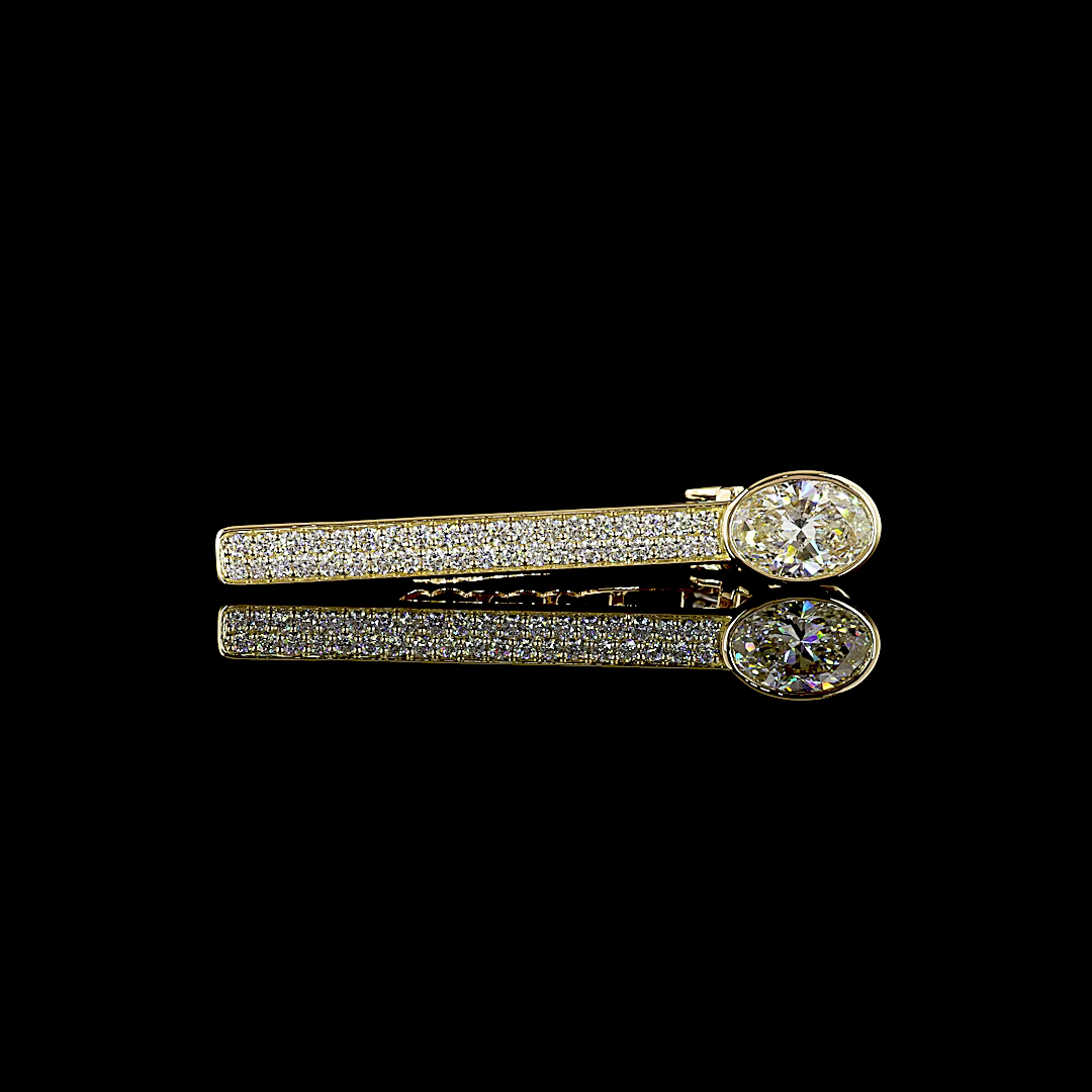 Yellow gold Diamond Brooch · 4.41 ct