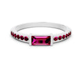 Baguette Garnet Pavé Band in Platinum with Bar Setting 