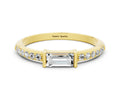 Baguette Moissanite Pavé Band in Yellow gold with Bar Setting