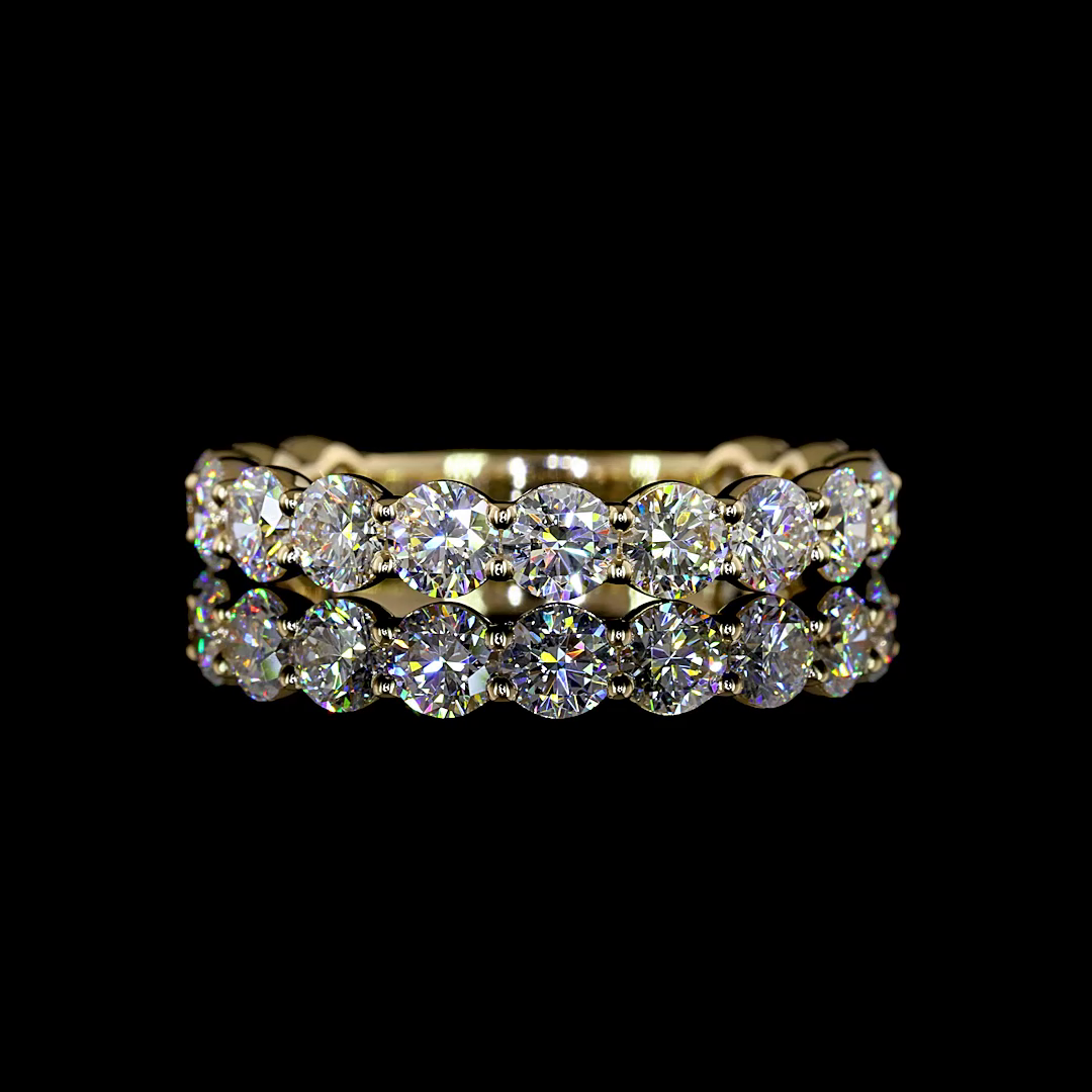 Yellow gold Diamond Three-Quarter Band · 2.13 ct