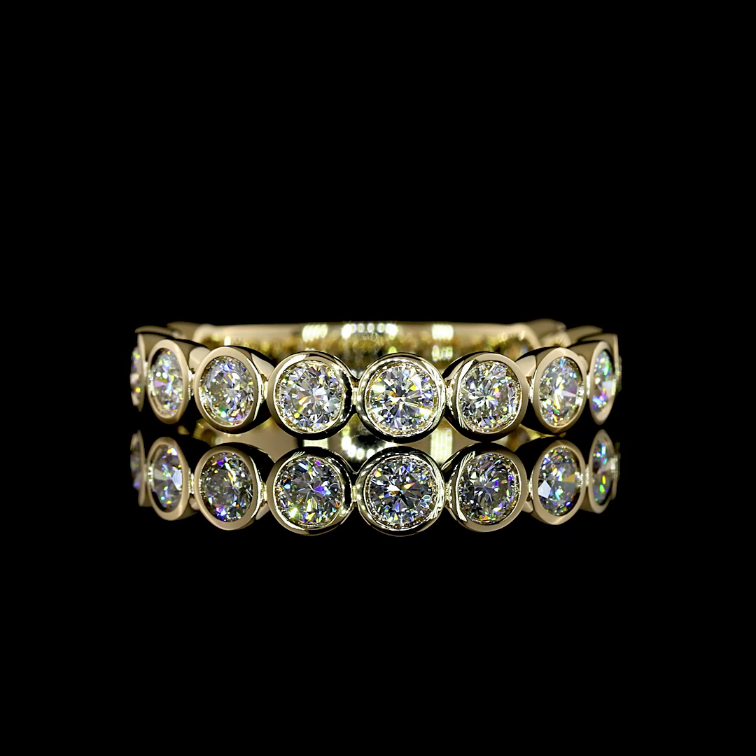 Yellow gold Diamond Three-Quarter Band · 1.06 ct