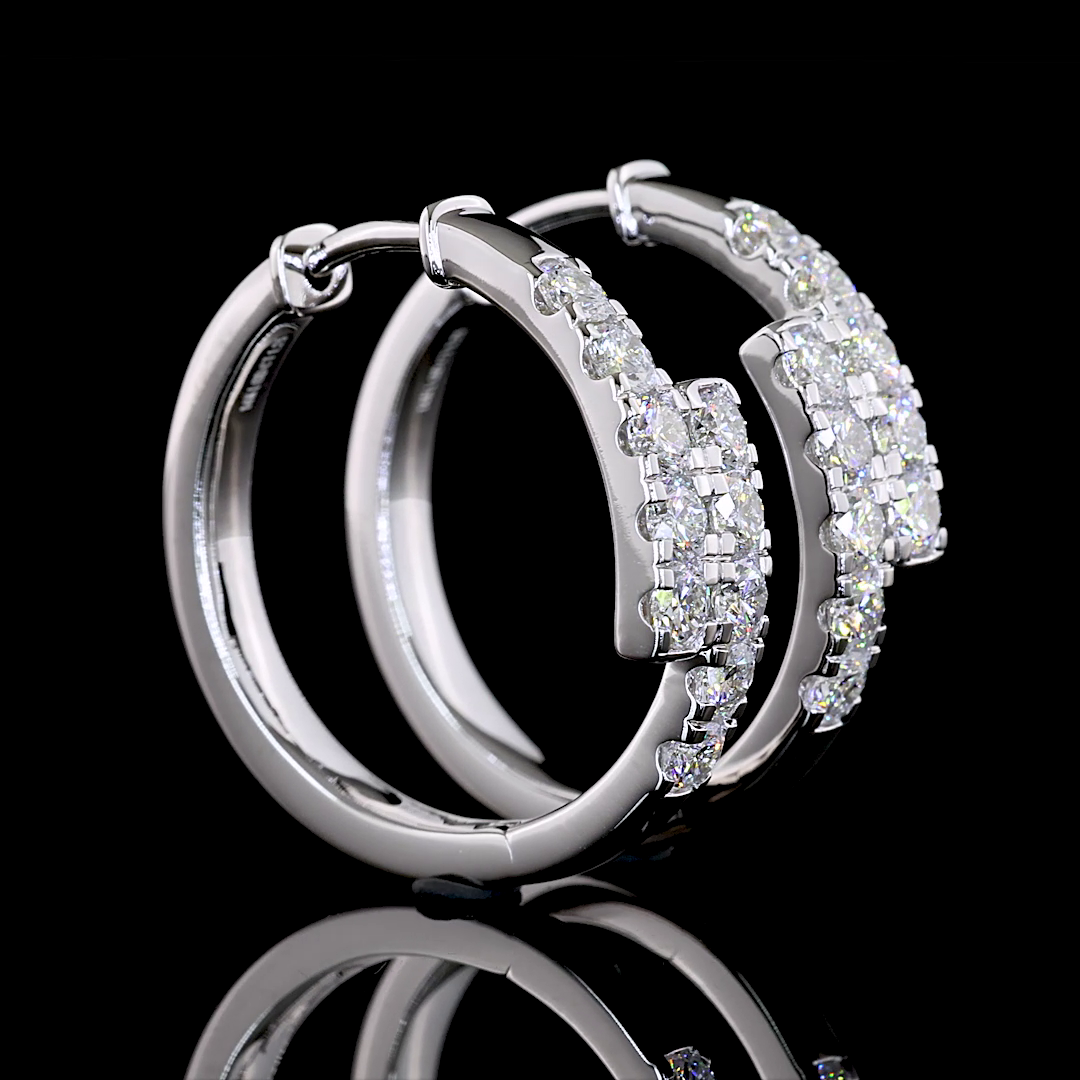 White gold Diamond Huggies · 1.25 ct
