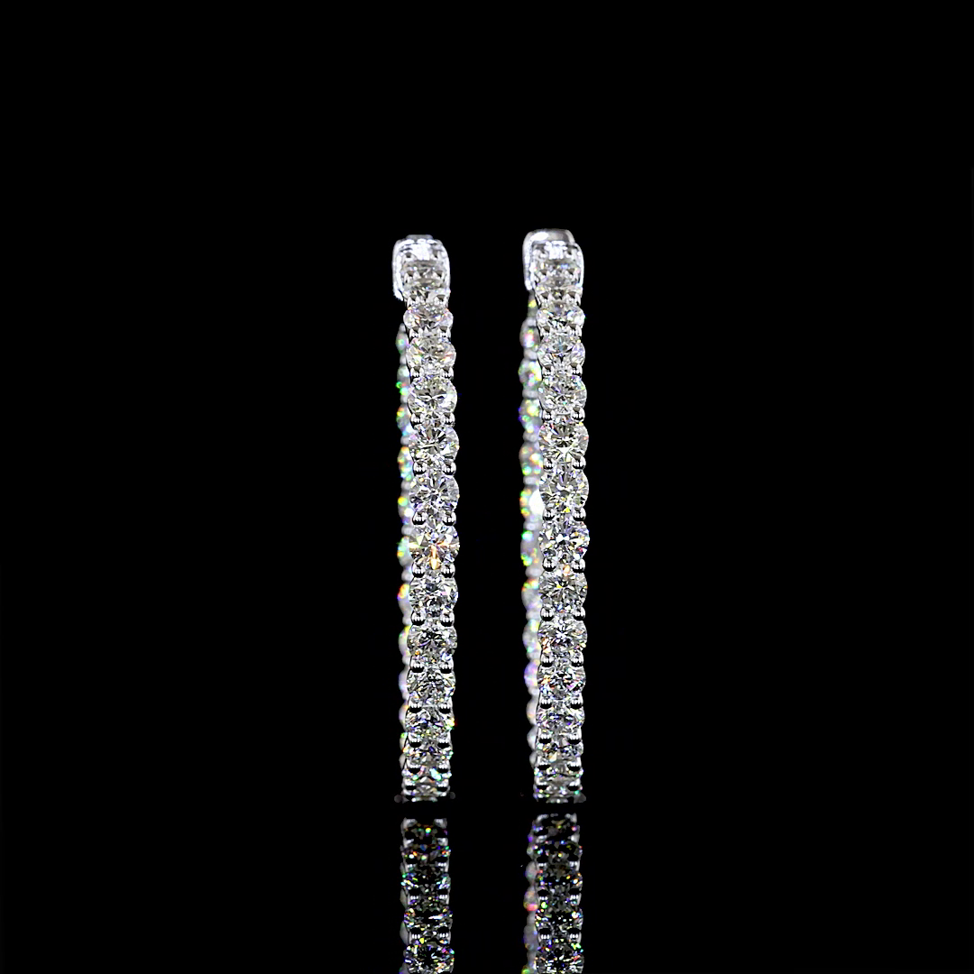 White gold Diamond Hoops · 3.35 ct