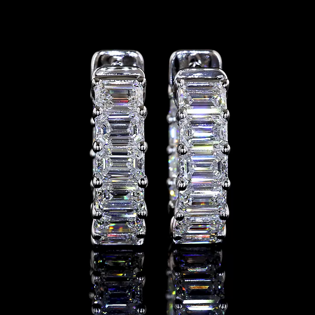White gold Diamond Huggies · 2.91 ct