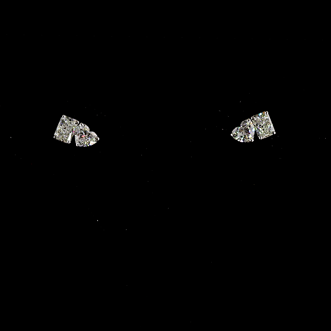 White gold Diamond Toi et Moi Earrings · 1.98 ct