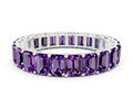 Emerald Cut Amethyst Eternity Band in White gold with Aligned Shared Prong Setting