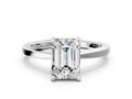 Emerald Cut Diamond Solitaire Engagement Ring in White gold with Prong Setting