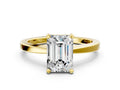 Emerald Cut Diamond Solitaire Engagement Ring in Yellow gold with Prong Setting