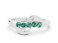 Five-Stone Round Green Sapphire Crossover Band in Silver with Prong Setting