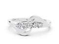 Five-Stone Round Moissanite Crossover Band in White gold with Prong Setting