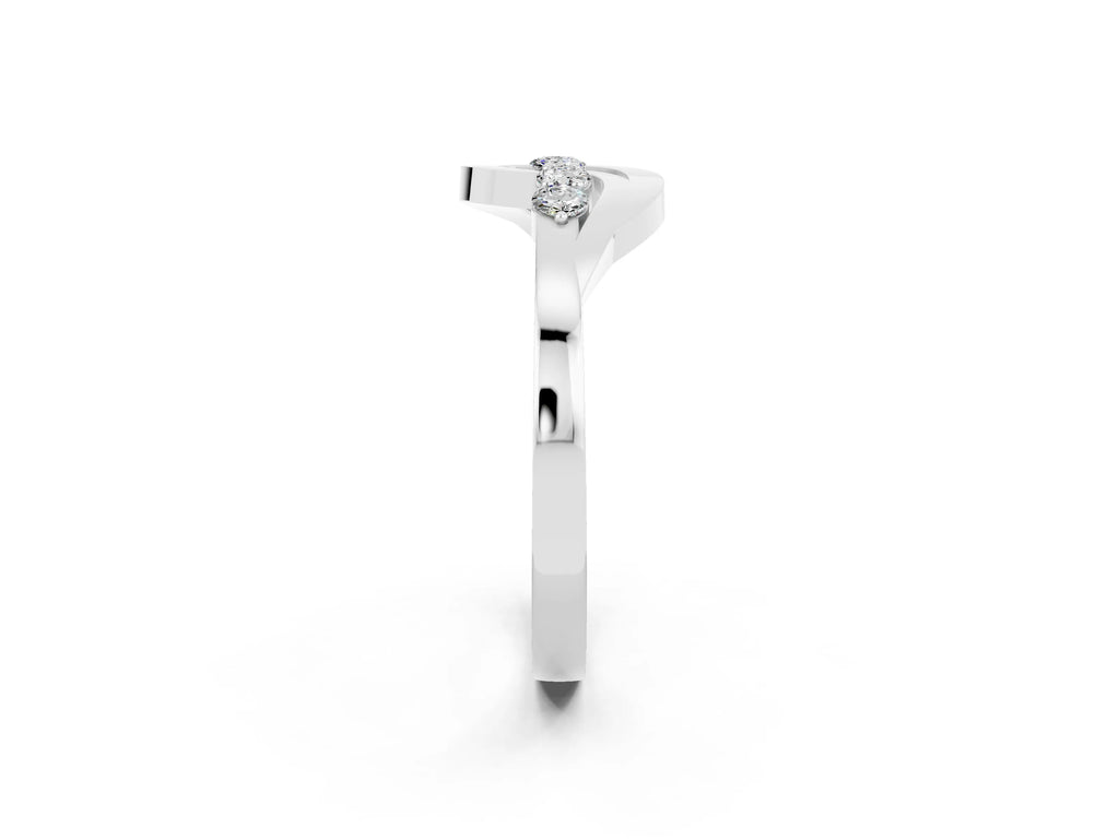 Five-Stone Round Moissanite Crossover Band in White gold with Prong Setting