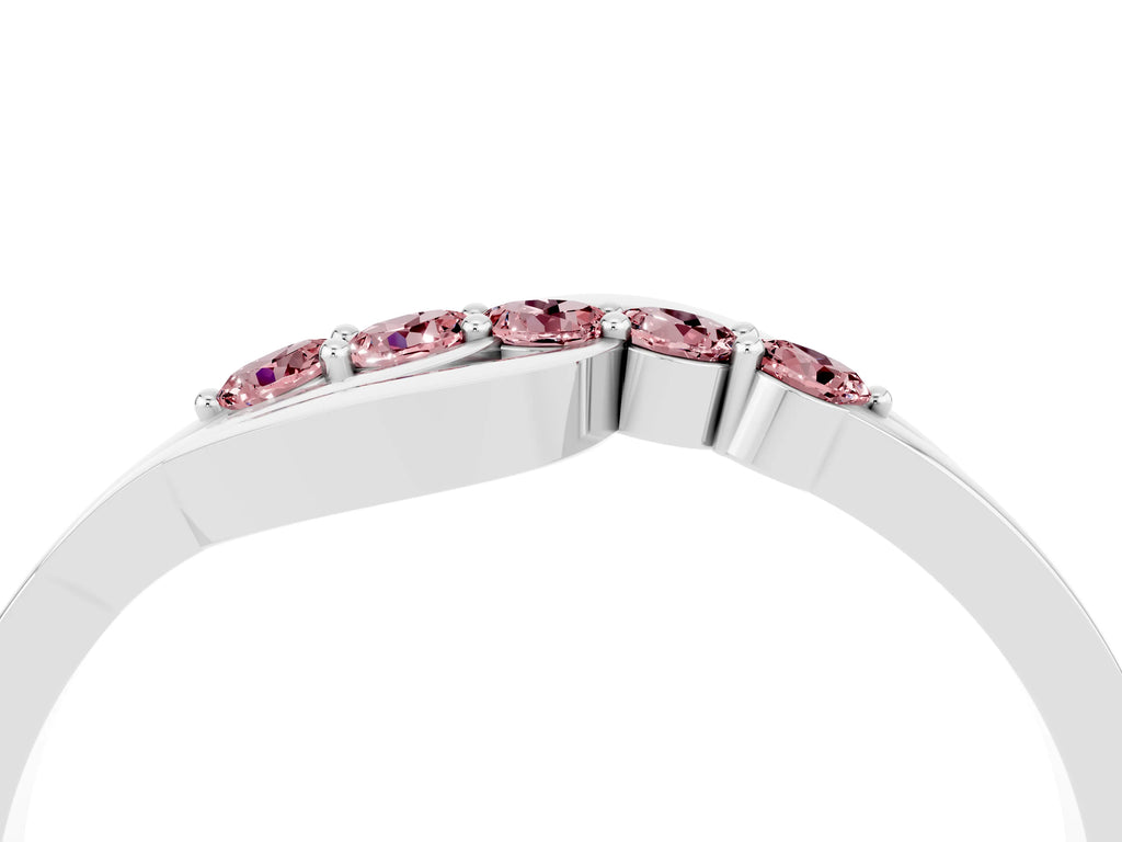 Five-Stone Round Morganite Crossover Band in Platinum with Prong Setting