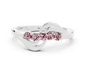 Five-Stone Round Morganite Crossover Band in Silver with Prong Setting