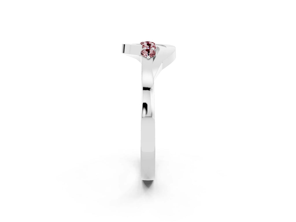 Five-Stone Round Morganite Crossover Band in Silver with Prong Setting