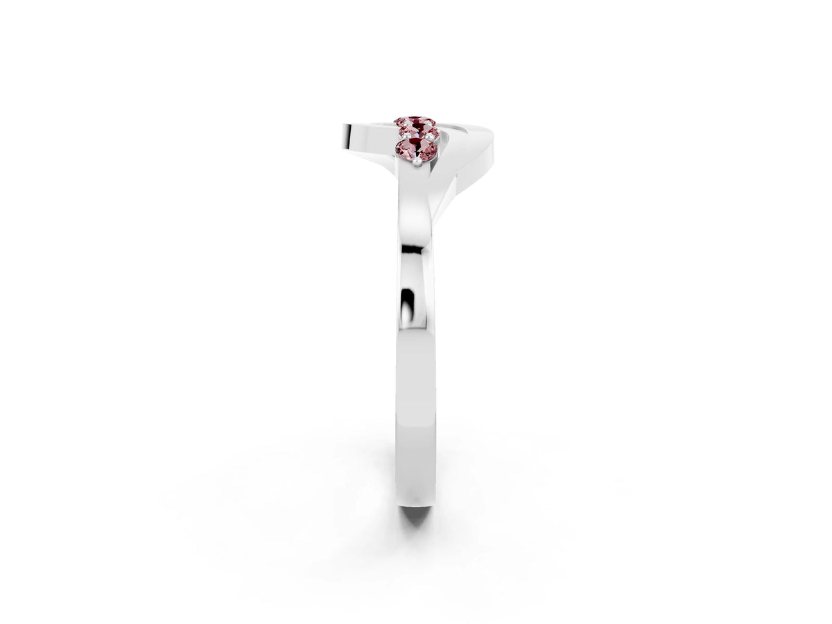 Five-Stone Round Morganite Crossover Band in Silver with Prong Setting