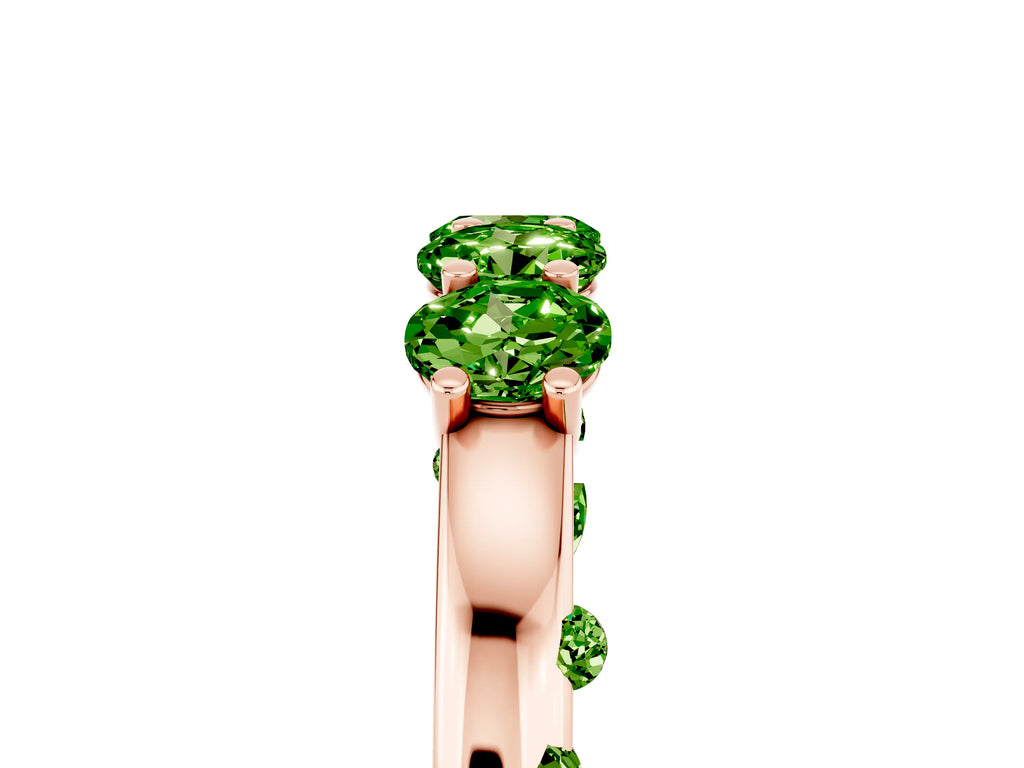 Four-Stone Round Peridot Band in Rose gold with Prong Setting