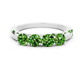 Four-Stone Round Peridot Band in Silver with Prong Setting 