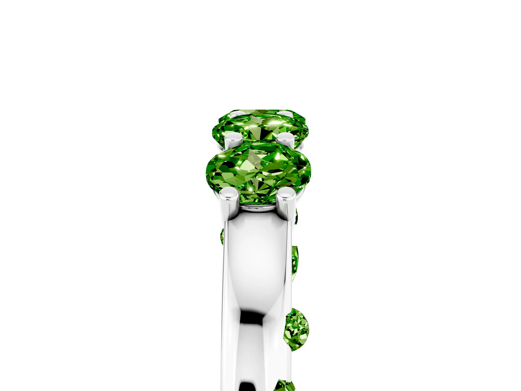Four-Stone Round Peridot Band in Silver with Prong Setting