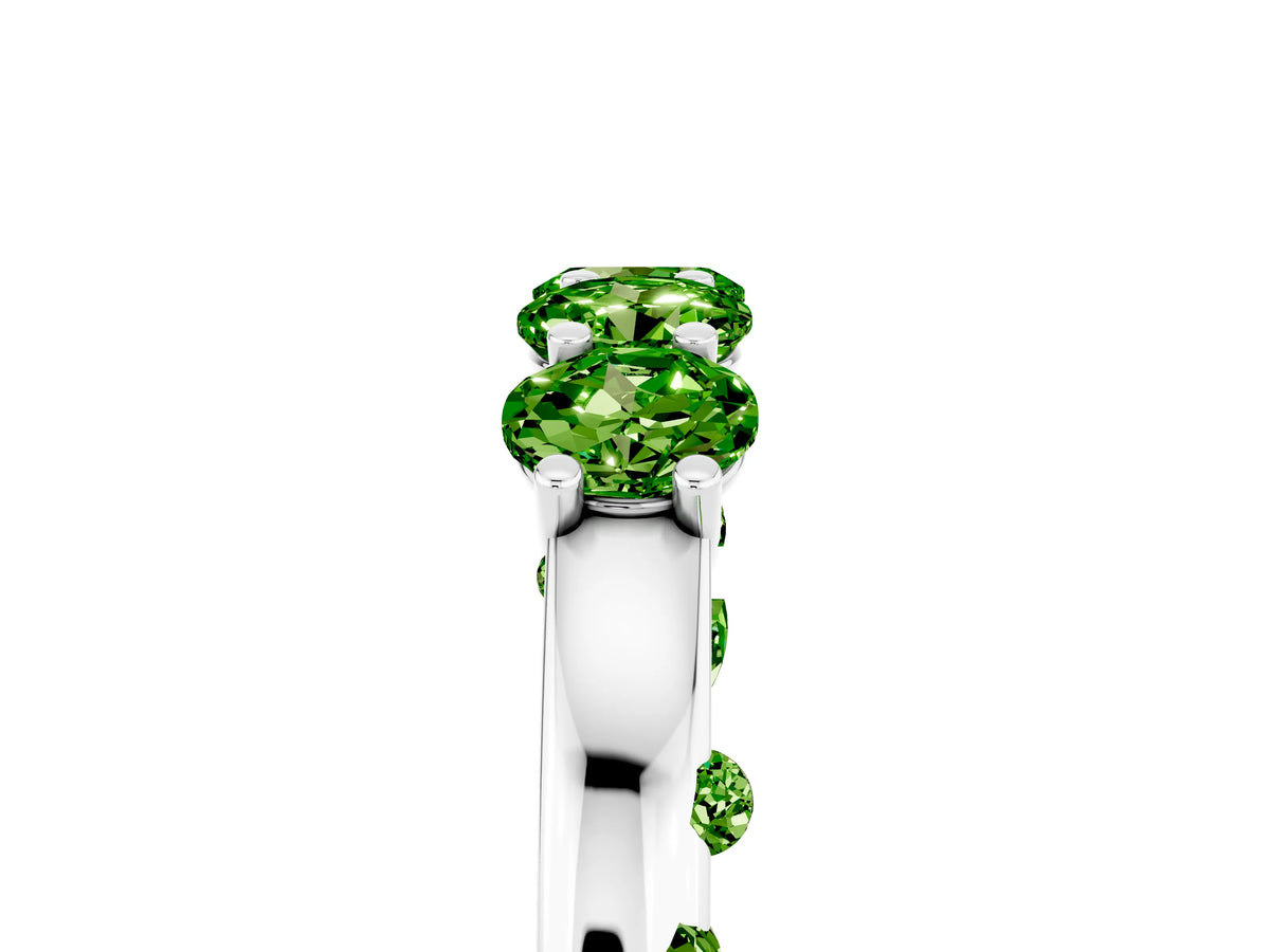 Four-Stone Round Peridot Band in White gold with Prong Setting