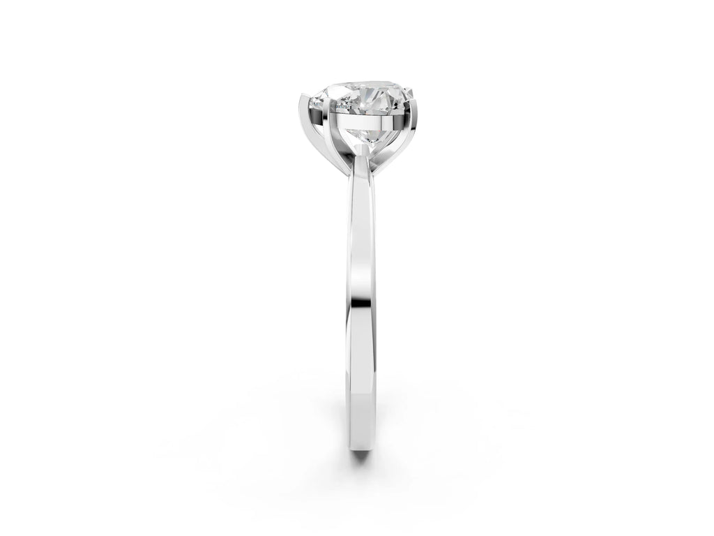 Heart Cut Diamond Solitaire Engagement Ring in White gold with Prong Setting