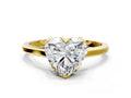 Heart Cut Diamond Solitaire Ring in Yellow gold with Flower Prong Setting