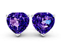 Heart Cut Tanzanite Stud Earrings in White gold with Basket Setting