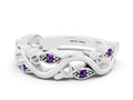 Marquise Amethyst Vine Eternity Band in Silver with Bezel Setting