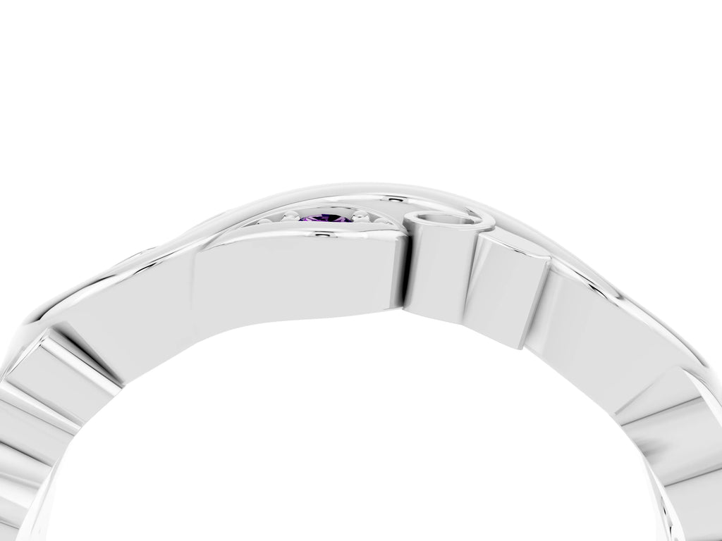 Marquise Amethyst Vine Eternity Band in Silver with Bezel Setting