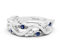 Marquise Blue Sapphire Vine Eternity Band in Silver with Bezel Setting