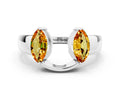 Marquise Citrine Open Band Ring in Platinum with Tension Setting