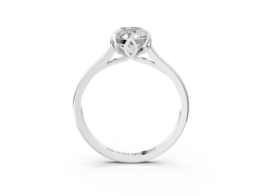 Marquise Cut Diamond Solitaire Ring in White gold with Flower Prong Setting