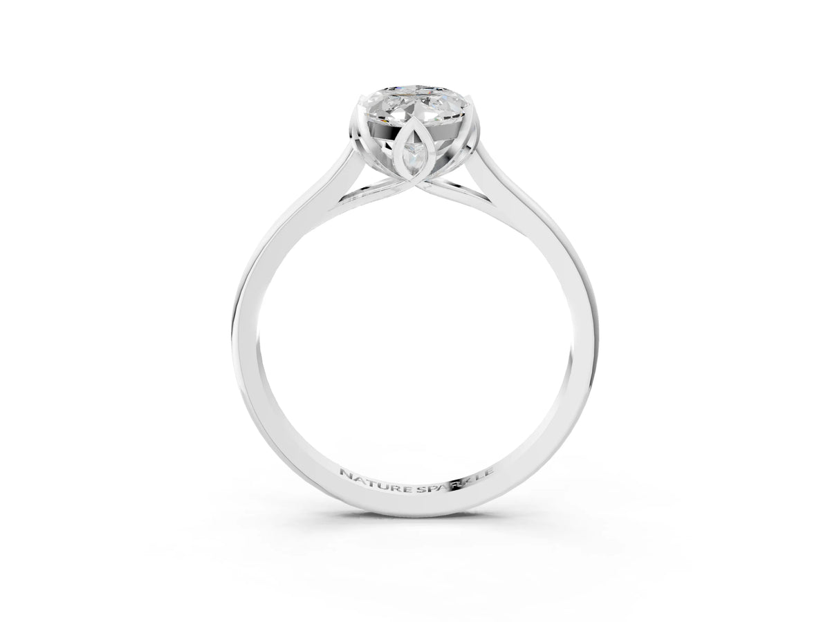 Marquise Cut Diamond Solitaire Ring in White gold with Flower Prong Setting