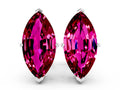 Marquise Cut Garnet Stud Earrings in Silver with Basket Setting