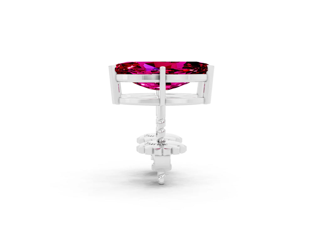 Marquise Cut Garnet Stud Earrings in Silver with Basket Setting