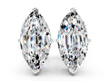 Marquise Cut Moissanite Stud Earrings in Platinum with Basket Setting