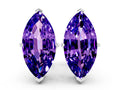 Marquise Cut Tanzanite Stud Earrings in Silver with Basket Setting