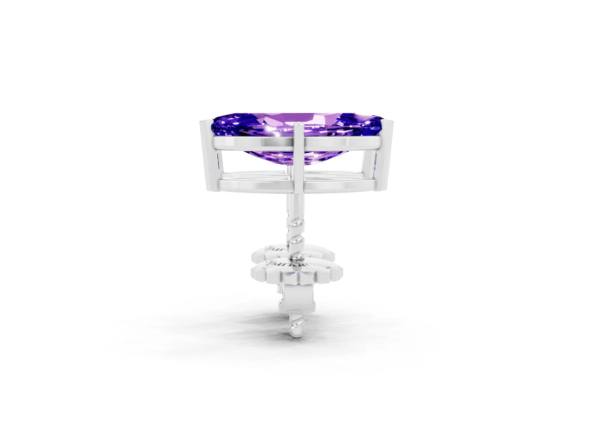 Marquise Cut Tanzanite Stud Earrings in Silver with Basket Setting