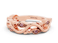 Marquise Morganite Vine Eternity Band in Rose gold with Bezel Setting