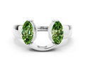 Marquise Peridot Open Band Ring in White gold with Tension Setting