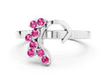 Marquise Pink Sapphire Floral Cluster Bypass Ring in Platinum with Prong Setting