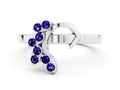 Marquise Tanzanite Floral Cluster Bypass Ring in Silver with Prong Setting