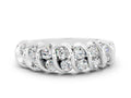 Multi-Row Round Moissanite Band in Platinum with Channel Setting 