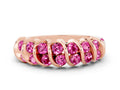 Multi-Row Round Pink Sapphire Band in Rose gold with Channel Setting 