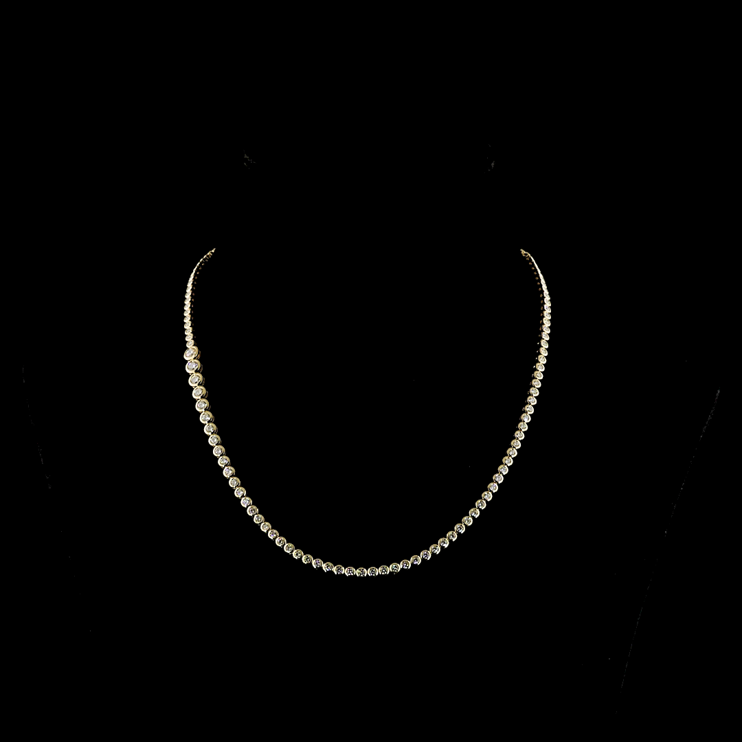 Yellow gold Diamond Riviera Necklace · 5.53 ct