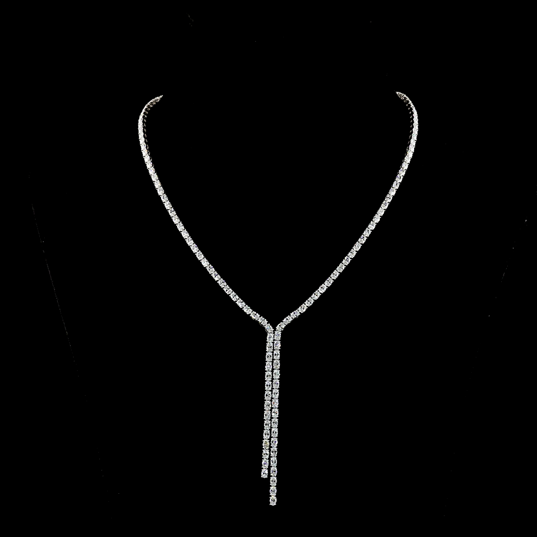 White gold Diamond Lariat Necklace · 13.45 ct
