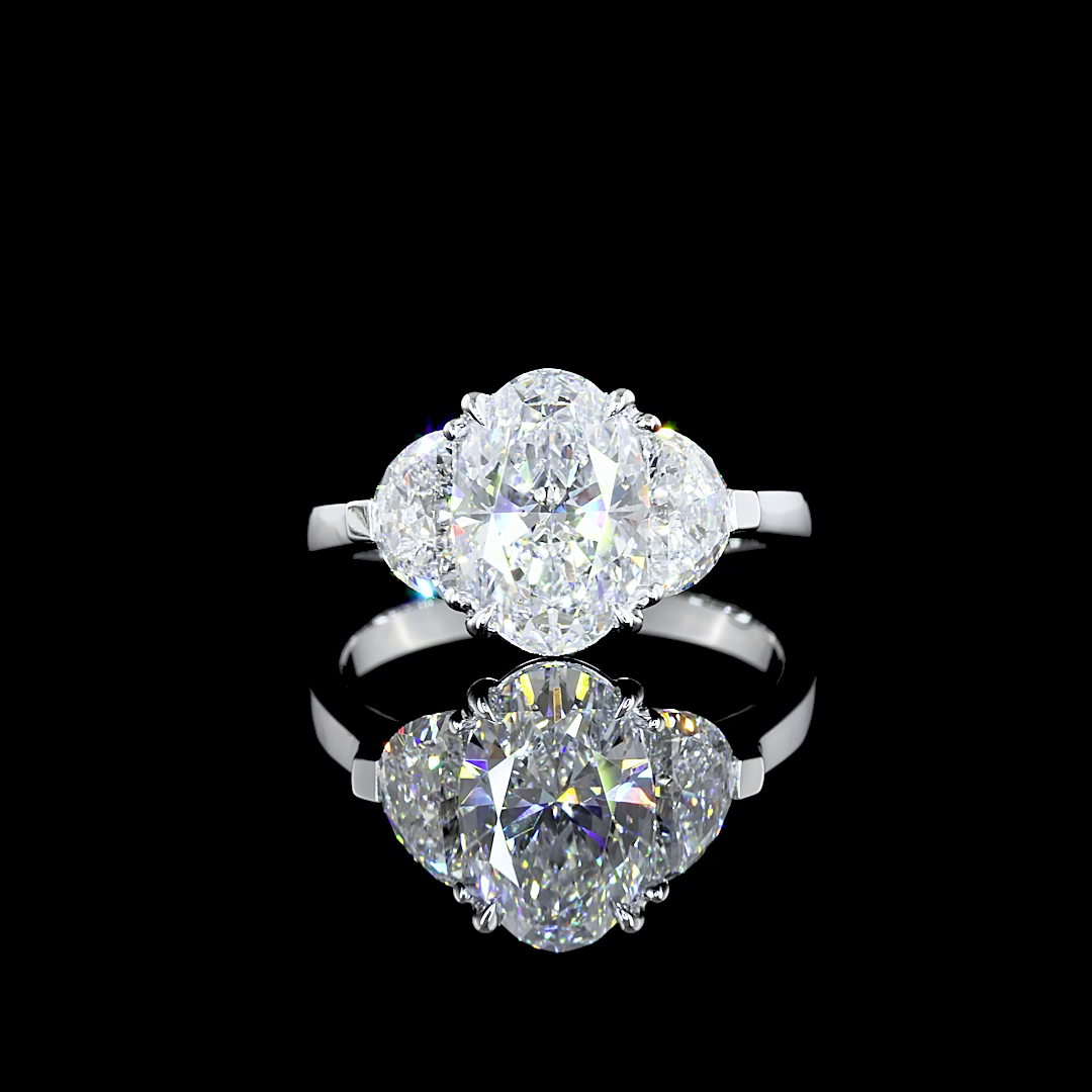 White gold Diamond Three-Stone Ring · 2.98 ct
