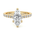 Yellow gold Marquise Diamond Accented Engagement Ring