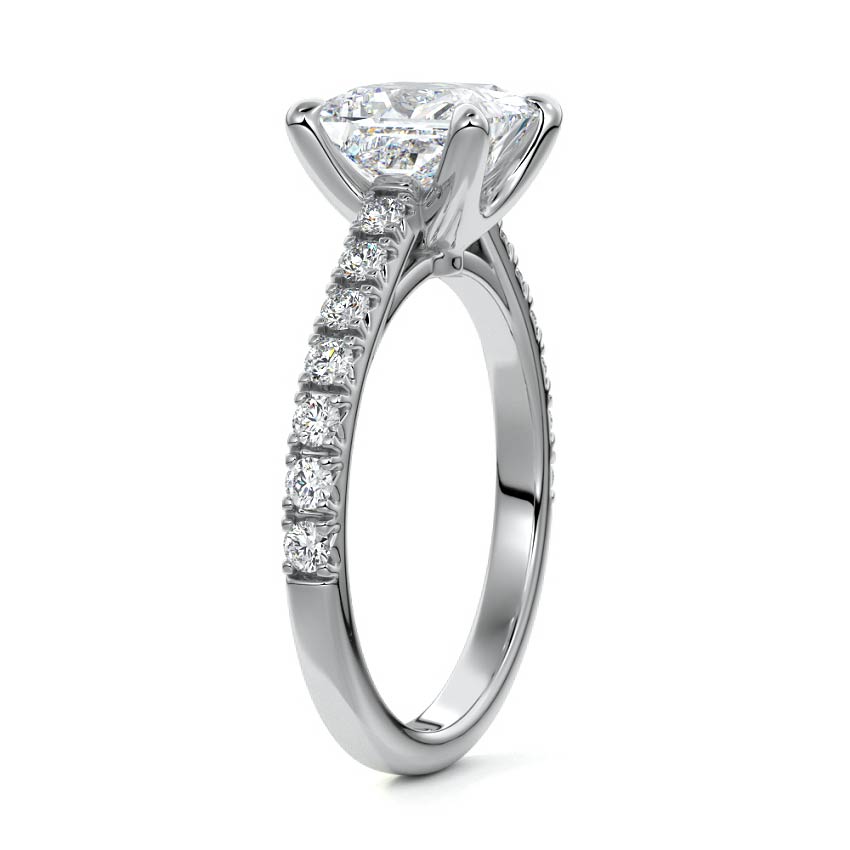 Platinum Princess Diamond Accented Engagement Ring